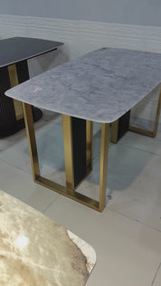 Dining Table Super Crystal Carbon Steel LKD108DTHX | LEUKHOME