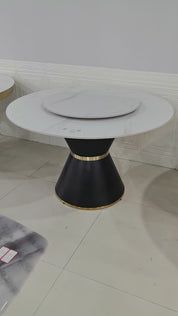 Dining Table Sintered Stone Carbon Steel LKD115DTHX | LEUKHOME