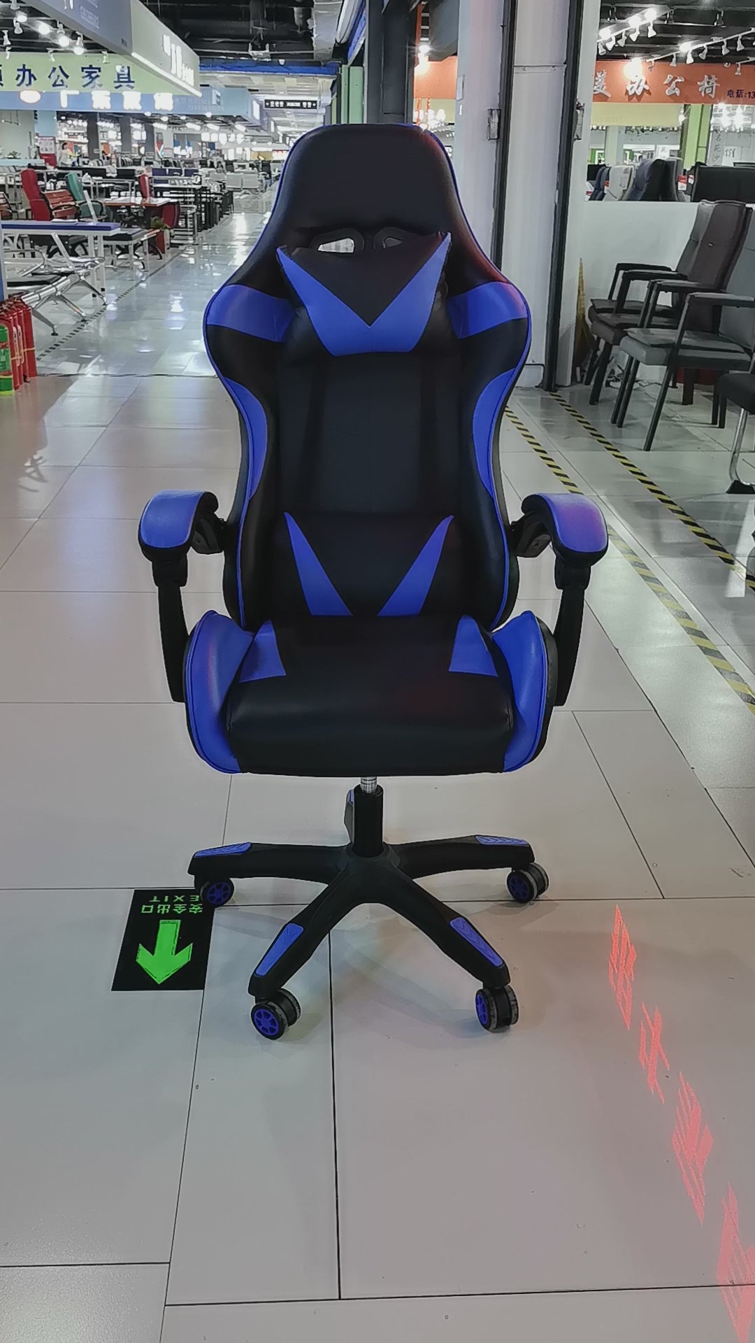 Gaming Chair Blue Adjustable Height (1 Chair) LKG002GCYN | LEUKHOME