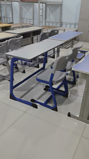 Double Desk and Chair, 1 Set (1 Table+2 Chairs) LKS102DKTSL | LEUKHOME