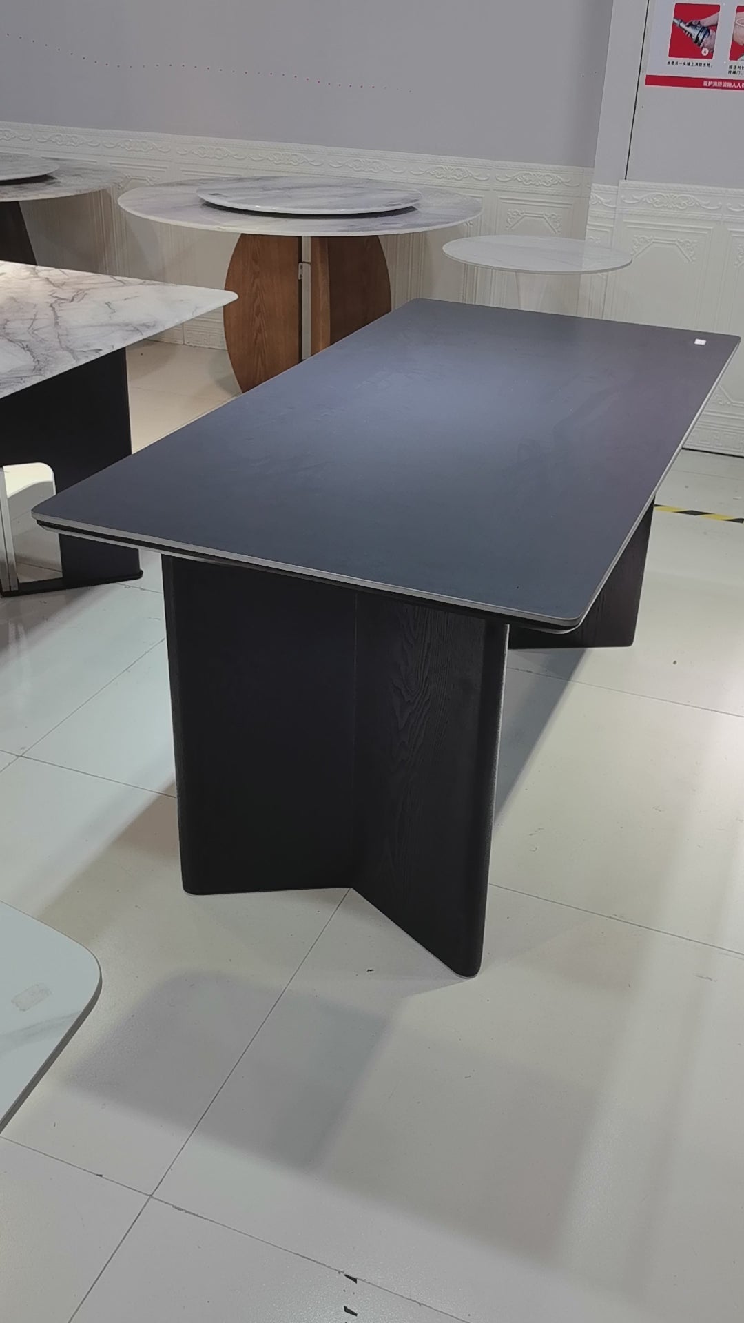 Dining Table Sintered Stone Wood Veneer LKD099DTHX | LEUKHOME