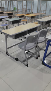 Double Desk and Chair, 1 Set (1 Table+2 Chairs) LKS101DKTSL | LEUKHOME（LK25112101）