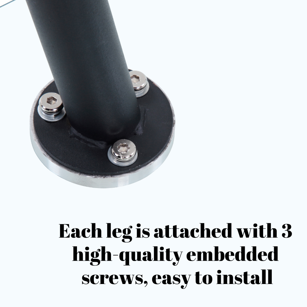 Round Dining Table 90x90cm Glass/Black AWS062UK | LEUKHOUSE