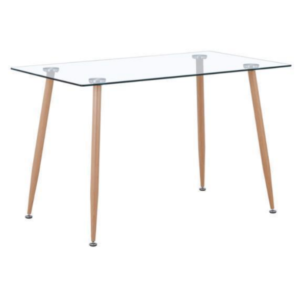 Large Rectangular Glass Dining Table - Transparent & Stylish | LEUKHOME