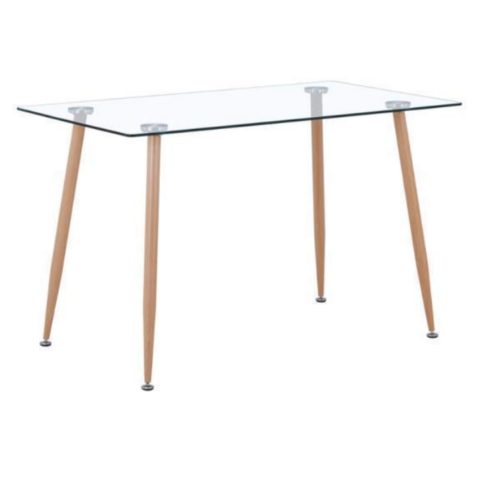 Large Rectangular Glass Dining Table - Transparent & Stylish | LEUKHOME