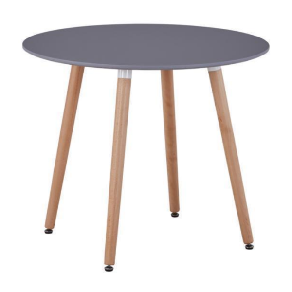 Dining Table Cross Round - Morandi Grey & Solid Wood | LEUKHOME