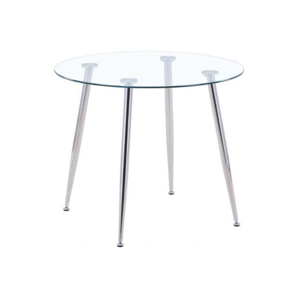 Round Glass Dining Table with Chrom Legs.062-4