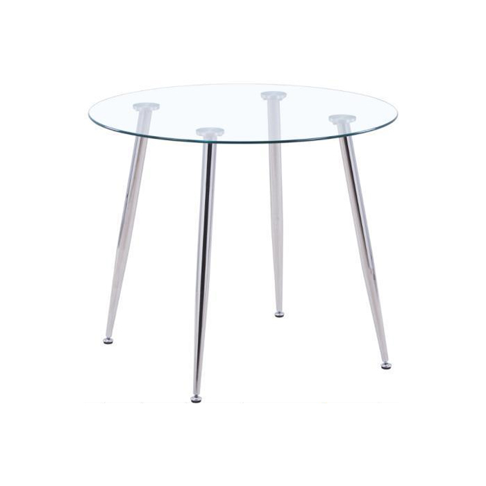 Round Glass Dining Table with Chrom Legs.062-4