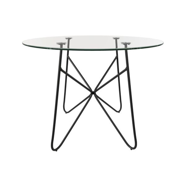 Round Dinning Table Set Glass Modern Table