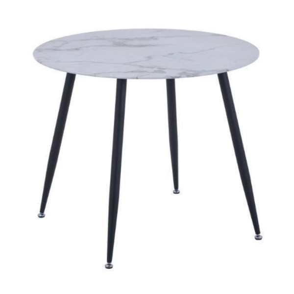 Round Marble Color Glass Dining Table