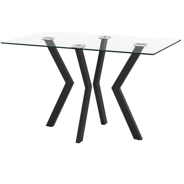 Rectangular Dinning Table Set Glass Modern Table