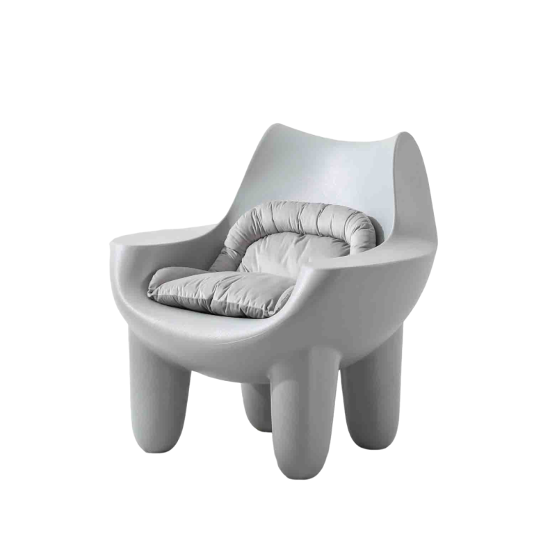 Plastic Chair Lounge with Cushion - Ergonomic Design | LEUKHOME