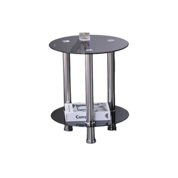 Round Black Glass Coffee Table