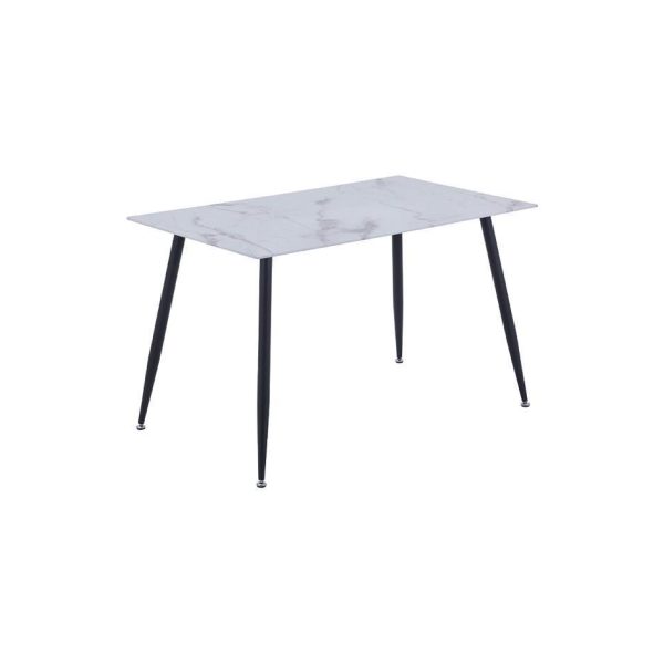 Rectangular Marble Color Glass Dining Table