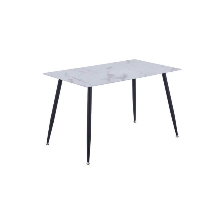 Rectangular Marble Color Glass Dining Table