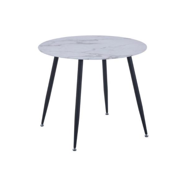 Round Marble Color Glass Dining Table