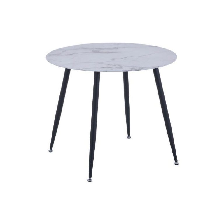 Round Marble Color Glass Dining Table
