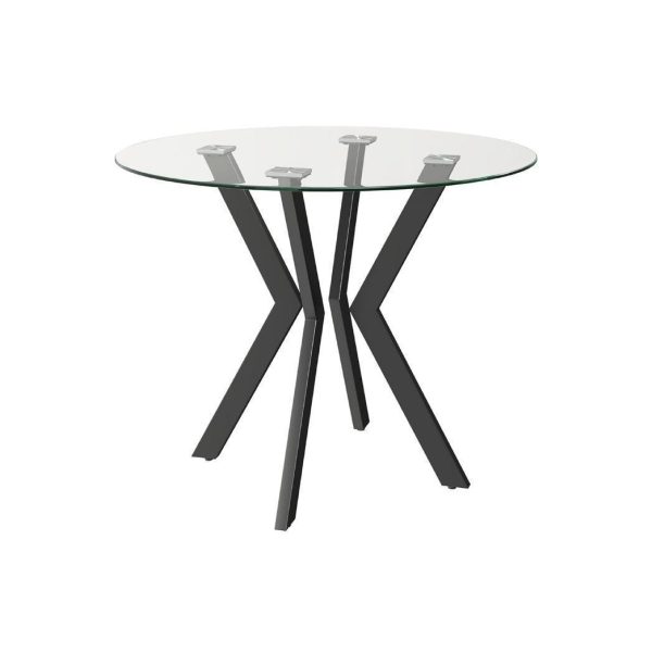 Round Dinning Table Set Glass Modern Table