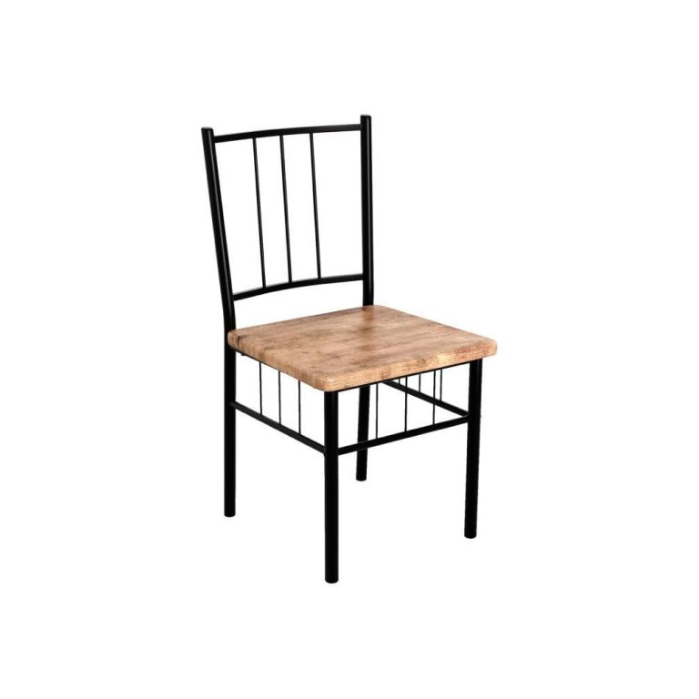 Wooden Dining Chair Set with Metal Legs