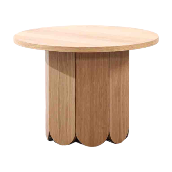 Coffee Table Oak Veneer - Petal Leg Enclosure Support | LEUKHOME