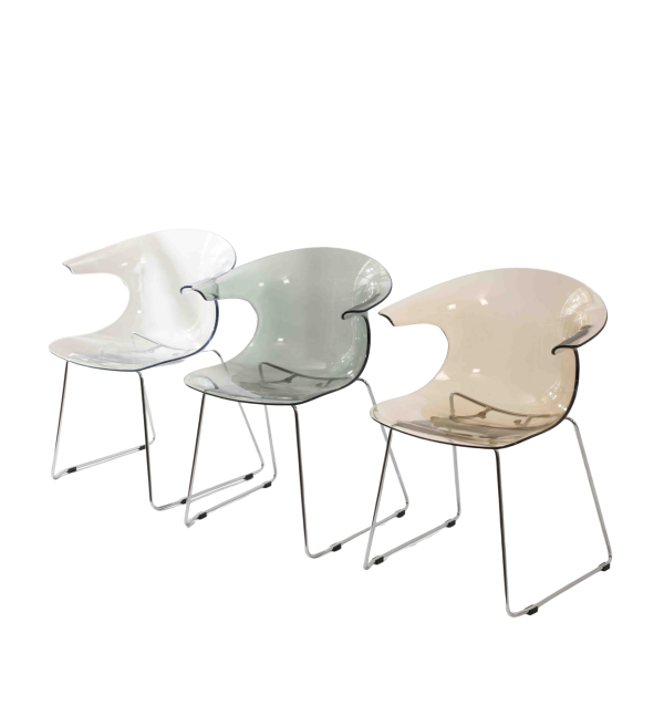 Plastic Chair (4 Chairs) - Transparent Acrylic | LEUKHOME