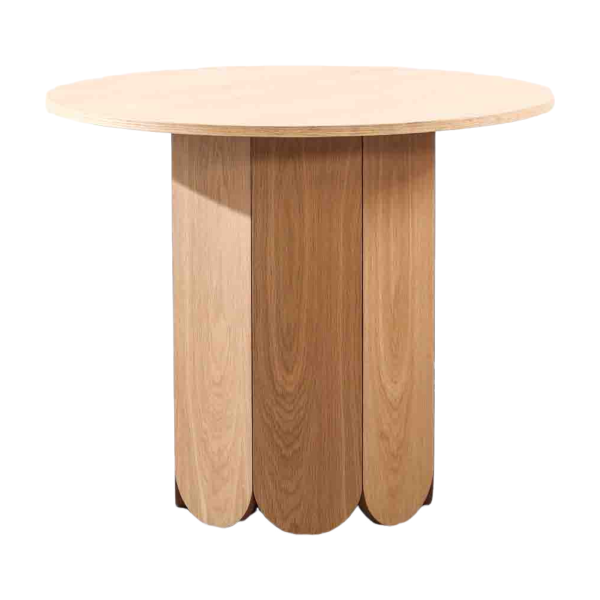 Dining Table Oak Veneer. Petal - shaped Legs | LEUKHOME