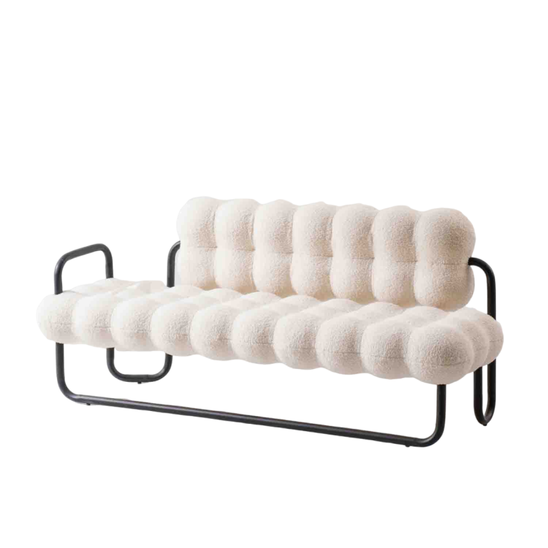 Sofa Lounge | Lamb Wool Bubble Grid | LEUKHOME