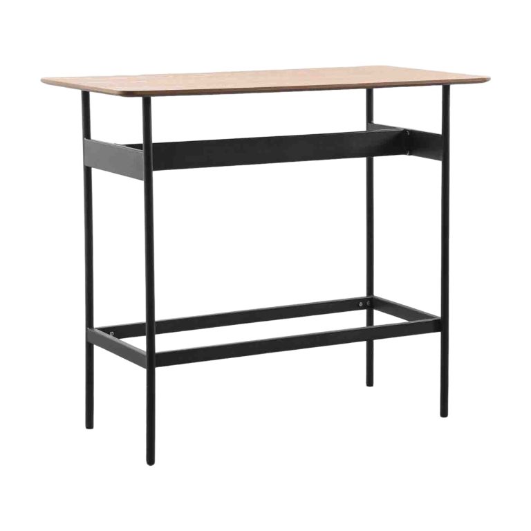 Side Table - MDF Veneer & Sturdy Iron Legs | LEUKHOME