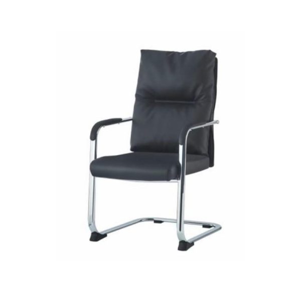 Black PU Office Chair - Comfortable Support | LEUKHOME