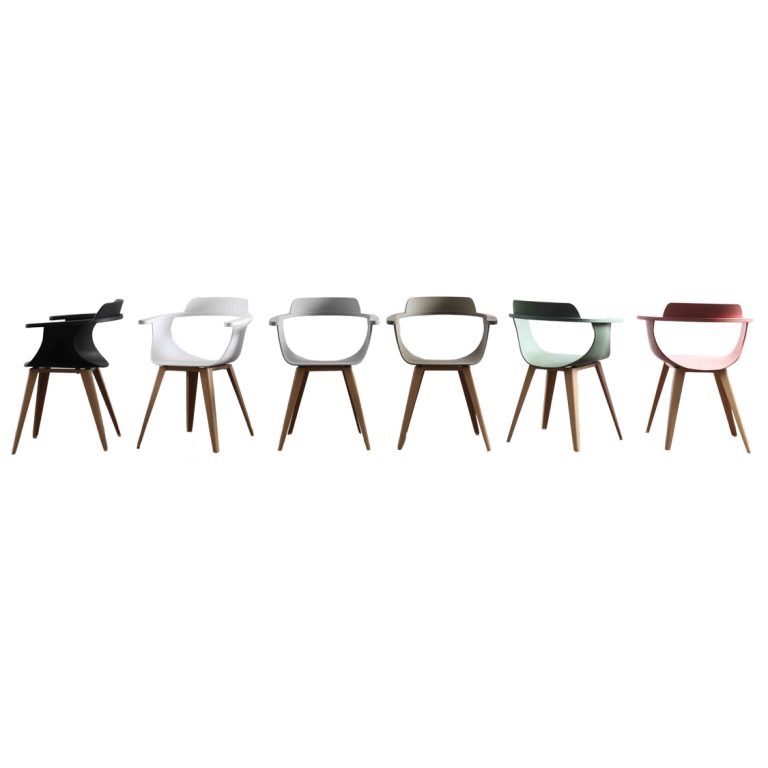 Plastic Chair PP (4 Chairs) -Embracing armrest | LEUKHOME