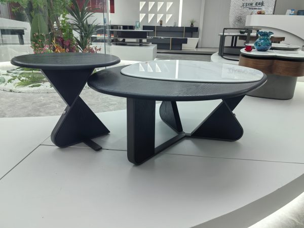 Coffee Table Artificial Stone Wood Veneer LKL025CTZZ | LEUKHOME