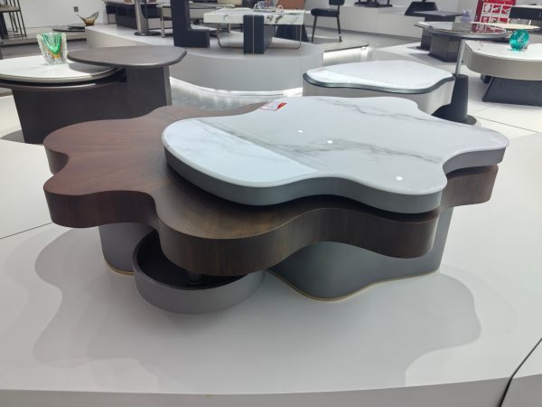Coffee Table Artificial Stone Wood Veneer LKL028CTZZ | LEUKHOME