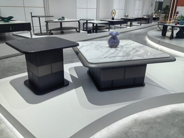 Coffee Table Super Crystal Stone Wood Veneer LKL030CTZZ | LEUKHOME
