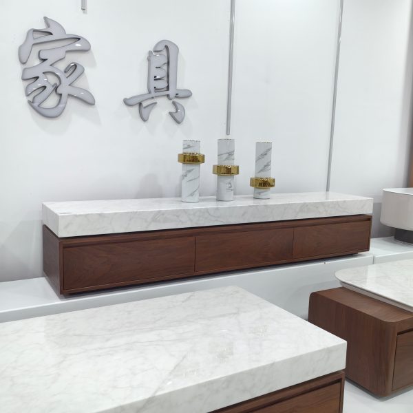 TV Stand Imitation Marble Wood Veneer LKLM1519TSFH | LEUKHOME