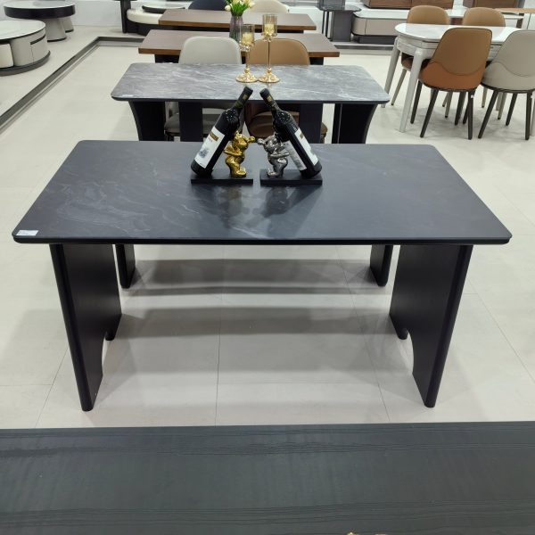 Dining Table Artificial Stone Wood Veneer LKD055DTFH | LEUKHOME