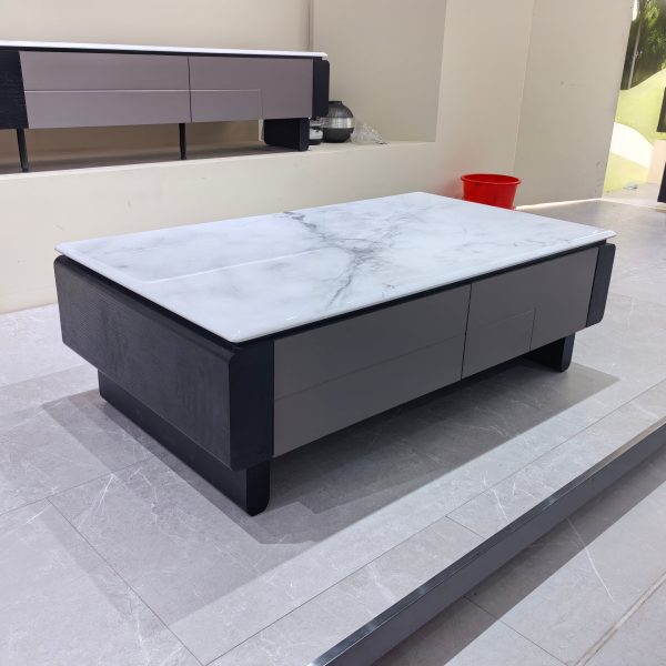 Coffee Table Super Crystal Stone Baking Paint Wood Veneer LKL035CTAYG | LEUKHOME