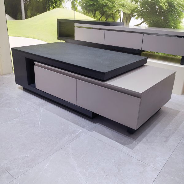 Coffee Table Sintered Stone Baking Paint Wood Veneer LKL039CTAYG | LEUKHOME