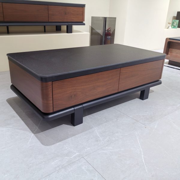 Coffee Table Sintered Stone Baking Paint Wood Veneer LKL041CTAYG | LEUKHOME