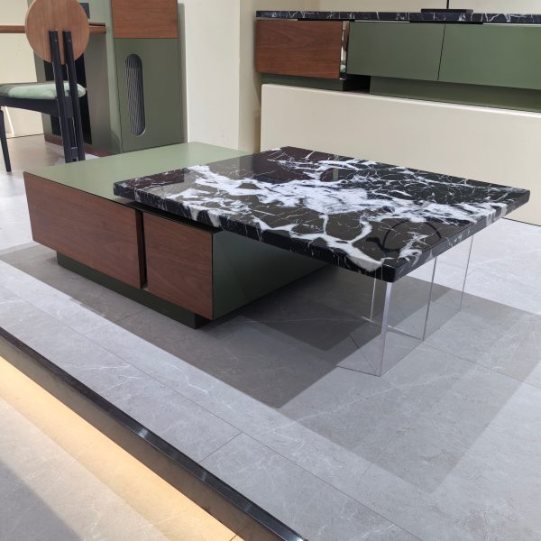 Coffee Table Marble Baking Paint Wood Veneer LKL044CTAYG | LEUKHOME