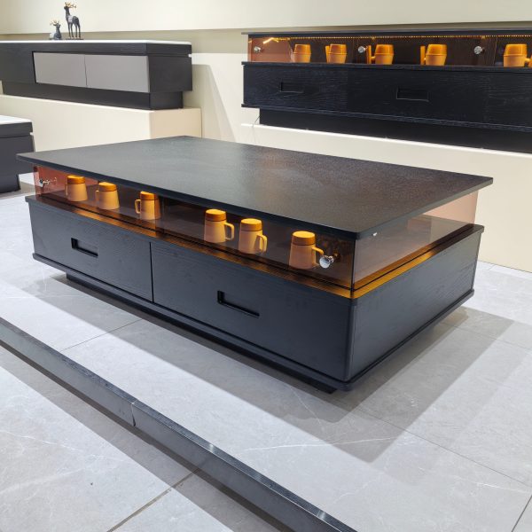 Coffee Table Super Crystal Stone Baking Paint Wood Veneer LKL046CTAYG | LEUKHOME