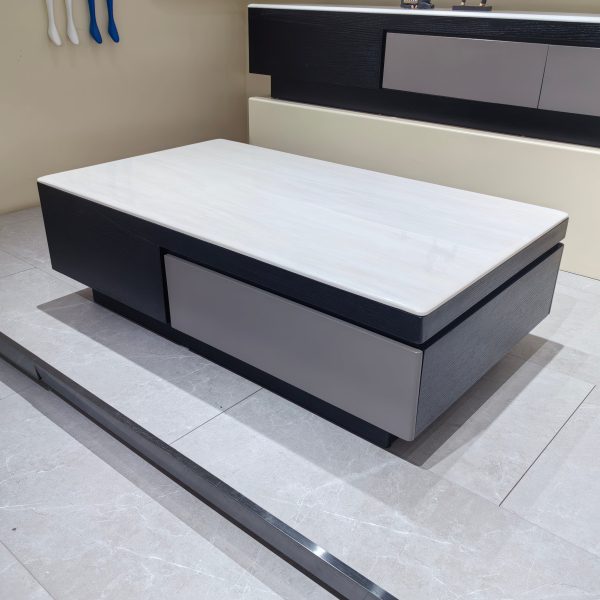 Coffee Table Imitation Marble Baking Paint Wood Veneer LKL048CTAYG | LEUKHOME