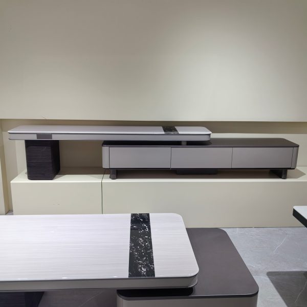 TV Stand Artificial Stone Baking Paint Wood Veneer LKL053TSAYG | LEUKHOME