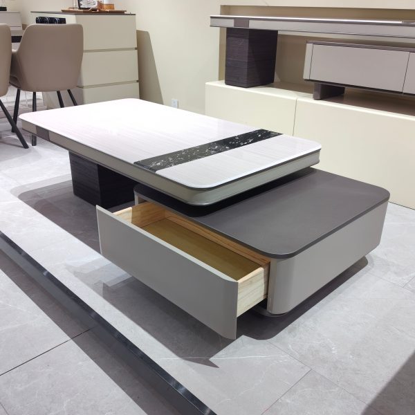 Coffee Table Artificial Stone Baking Paint Wood Veneer LKL052CTAYG | LEUKHOME