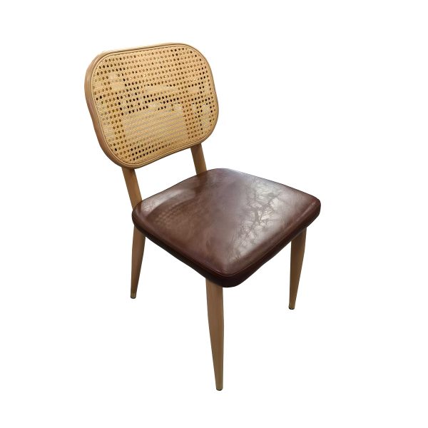 Mid Century Modern Retro Woven Comfy Chair with with metal legs