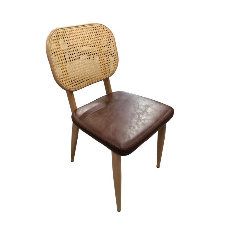 Mid Century Modern Retro Woven Comfy Chair with with metal legs